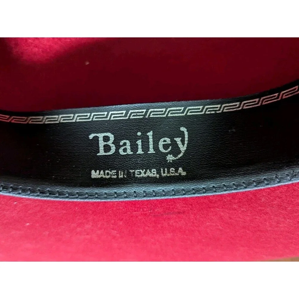 Vintage Bailey Cowboy Hat Double Fur Blend Red Size 6 7/8 Western USA Made GUC